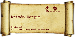 Krisán Margit névjegykártya